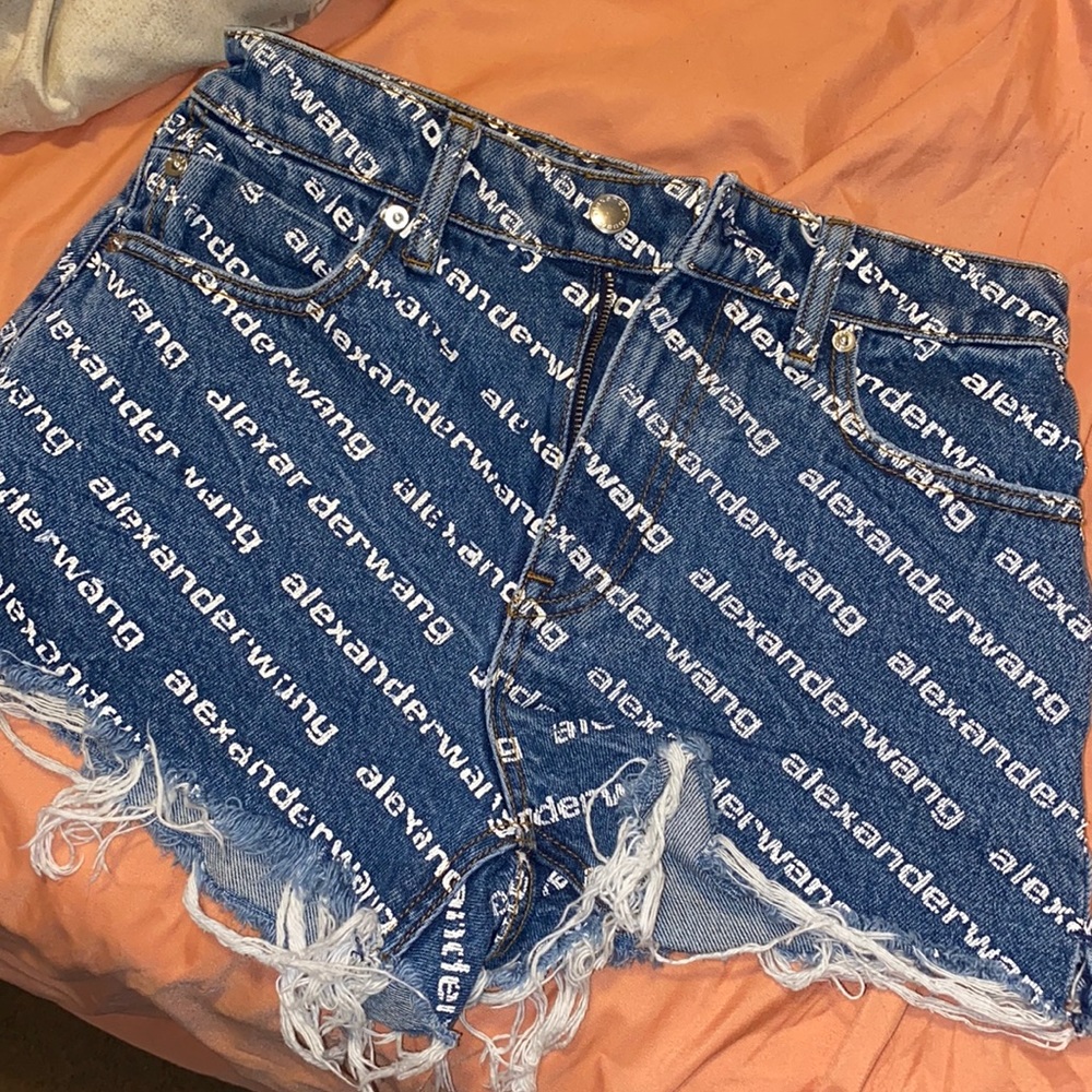 Alexander Wang Printed Denim Shorts